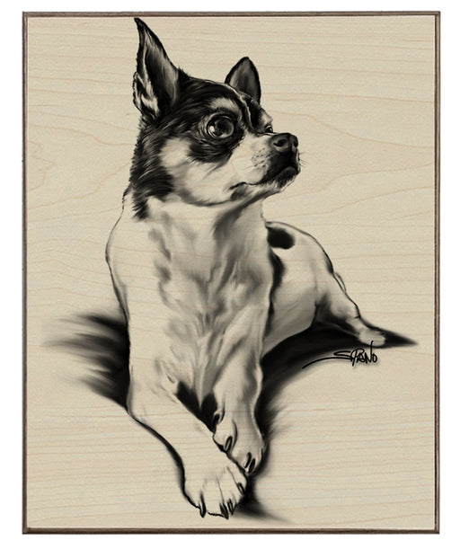 Black and White Chihuahua Art Rendering - Prints54.com