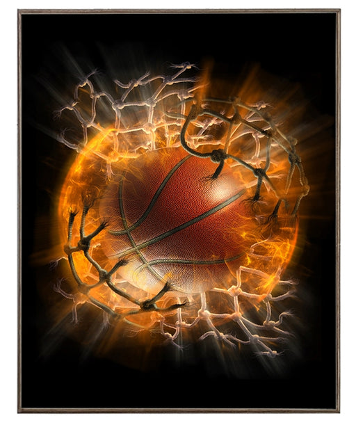 Basketball Blast Radius In The Net Art Rendering - Prints54.com