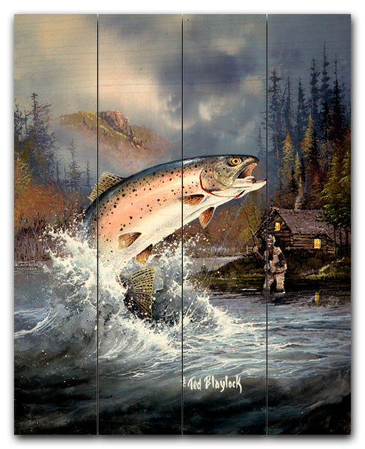 Trout 12x15 Planked Art Rendering - Prints54.com