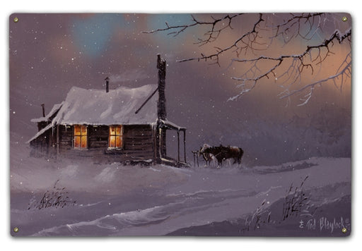 Cabin & Horse Art Rendering - Prints54.com