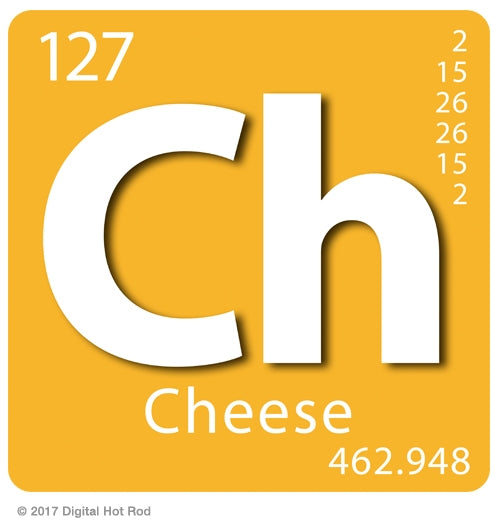 Cheese Periodic Table Art Rendering - Prints54.com