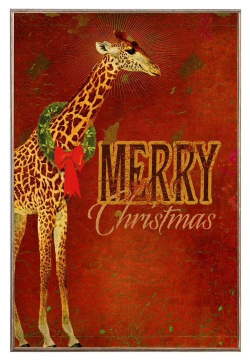 Christmas Giraffe Art Rendering - Prints54.com