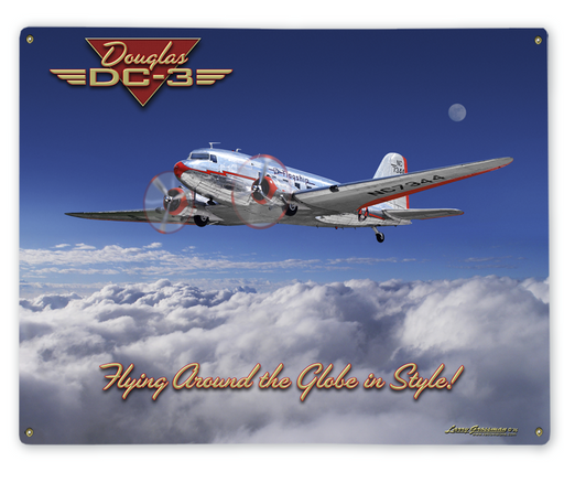 DC-3 Airplane Art Rendering - Prints54.com