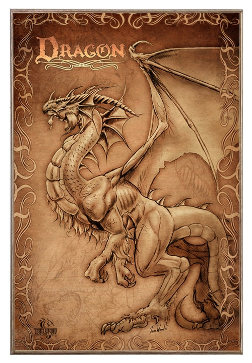 Dragon Parchment Art Rendering - Prints54.com