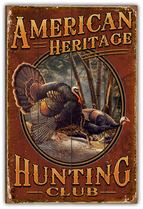 American Heritage Hunting Club 12x18 Planked Art Rendering - Prints54.com