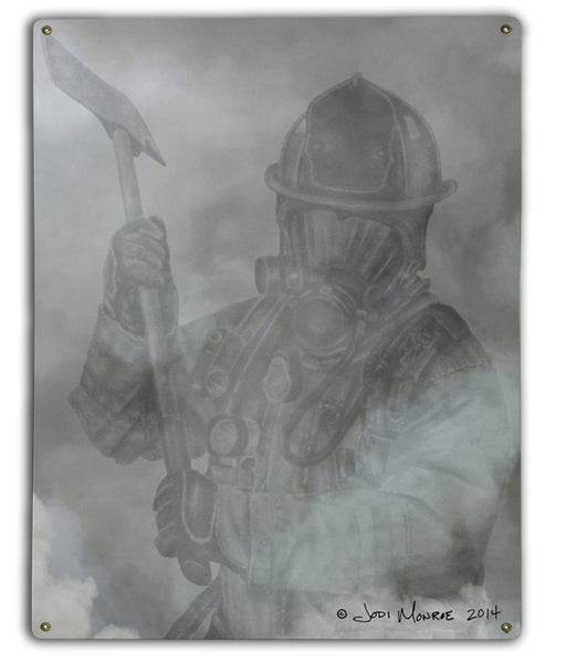 Firefighter in Smoke Art Rendering - Prints54.com