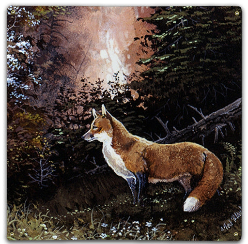 Red Oval Fox Wilderness Nature Art Rendering - Prints54.com